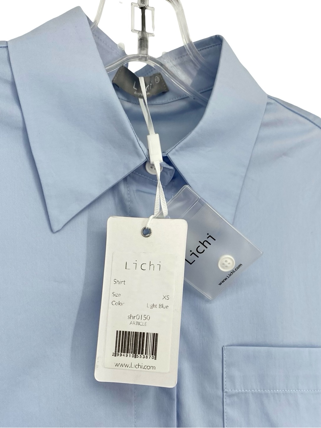 Lichi Germany Light Blue Relaxed Fit Button Down Dress Shirt New Oversized — image 3 of 8